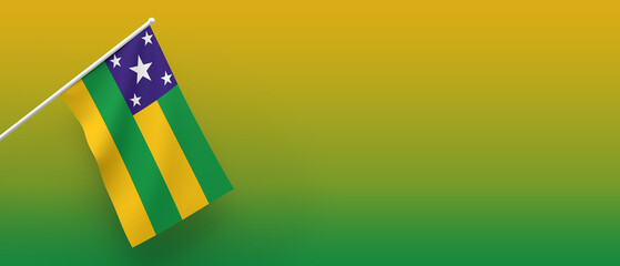 3d Illustration. A beautiful view of Sergipe Brazilian State flag on a gradient background. - obrazy, fototapety, plakaty