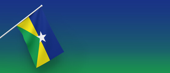 3d Illustration. A beautiful view of Rondonia Brazilian State on a gradient background.