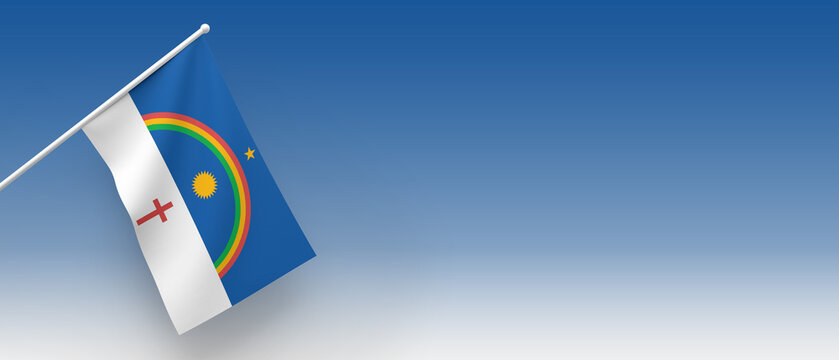 3d Illustration. A beautiful view of Pernambuco Brazilian State flag on a gradient background.
