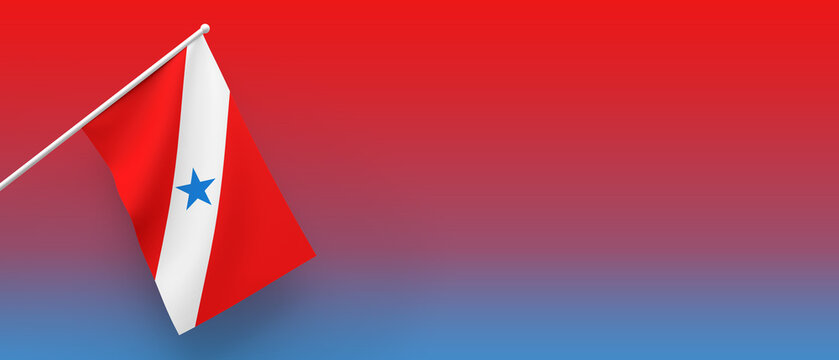 3d Illustration. A beautiful view of Para Brazilian State flag on a gradient background.