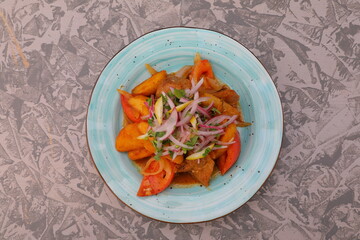 baked potatoes with vegetables from natural products photos for cafe and restaurant menus 