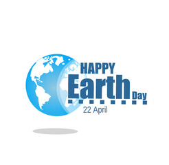Happy earth day 22 april vector illustration, suitable for web banner or card