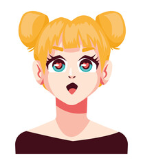 blond girl anime style