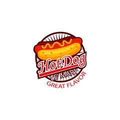 Hot dog logo Royalty Free Vector