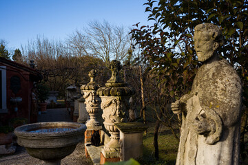 Fototapeta na wymiar Stone sculptures in Torcello island, Italy