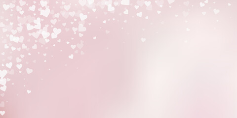 White heart love confettis. Valentine's day fallin