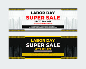 Labor day super sale banner template