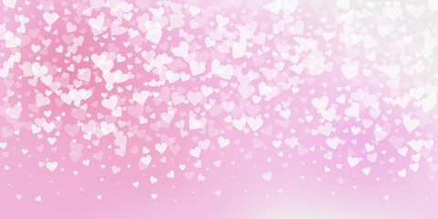 White heart love confettis. Valentine's day gradie