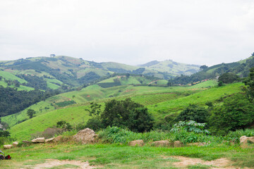 landscape with mountains and trees