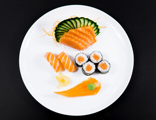plate with sushi