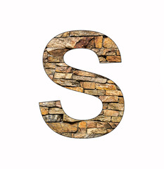 Alphabet letter S - Rustic stone background