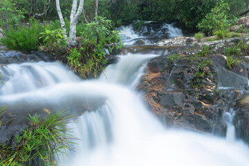 Crystal waterfall in Chapada dos Veadeiros in Alto Paraiso de Goias.