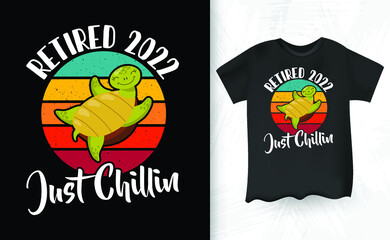 Funny Turtle Lover Retro Vintage Retirement T-shirt Design