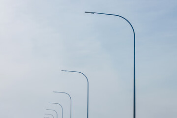 Modern street light pillars,