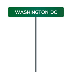 Washington DC, Street Sign on white background