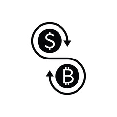 Cryptocurrency exchange icon design isolated on white background