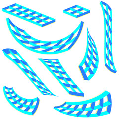 Abstract Blue 3D Shapes for website, graphic design, fully editable.