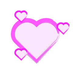 Pink hearts in abstract style. Love symbol. Logo symbol. Vector illustration. stock image. 