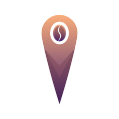 coffee location logo design template icon