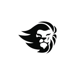 Lion head flat design vector illustration