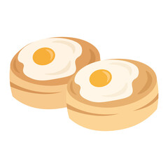 2つのケランパンのイラスト（韓国のたまごパン）