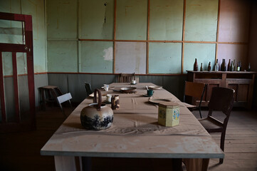 Remains of an old kitchen in abandoned hous