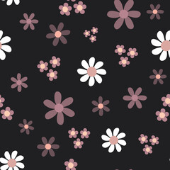 Moody flower seamless vector pattern
