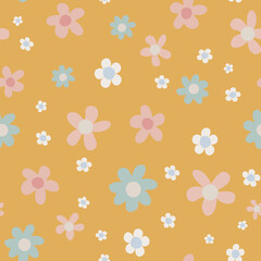 Pastel flower seamless vector pattern