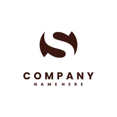 initial s logo design negative space creative logo, letter s logo template