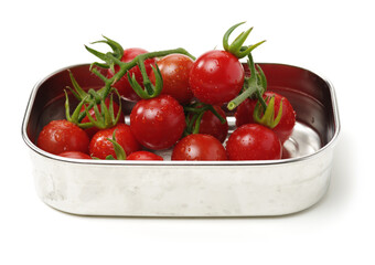 cherry tomatoes on white background 