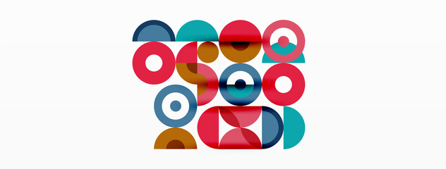 Colorful circle abstract background. Minimal geometric template for wallpaper, banner, presentation