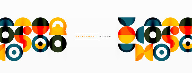 Colorful circle abstract background. Template for wallpaper, banner, presentation, background