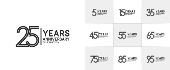 set of anniversary premium collection black color can be use for celebration event