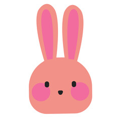 pink easter bunny rabbit vector