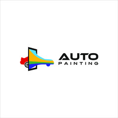 modern colorful auto paint transportation logo design