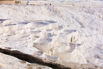 The travertines mountains of Pamukkale are a natural attraction in Turkey...