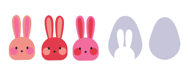 easter eggs and bunny ears vector