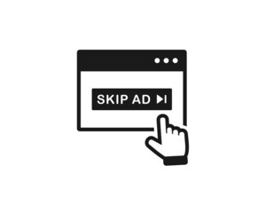 Skip ad symbol. Vector illustration