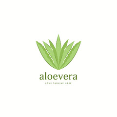 simple aloevera herbal plant logo icon