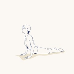 Young female workout. Sport girl doing stretching exercise. Casual sportwear - t-shirt, breeches and sneakers. Young woman wearing workout clothes. Sport fashion girl outline in urban casual style.