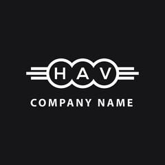 HAV letter logo design on black background. HAV  creative initials letter logo concept. HAV letter design.