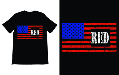 Fototapeta premium Red Friday T-Shirt Vector Design Vector, Remember Everyone Deployed T-Shirt, Remember Red Friday, Red Friday, Red Friday Gift, Military Gift,