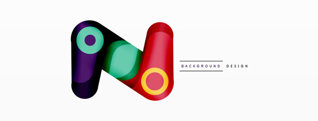 Modern stylish geometric background. Abstract round shapes composition for wallpaper, banner, background or landing