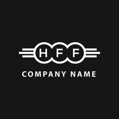 HFF letter logo design on black background. HFF  creative initials letter logo concept. HFF letter design.