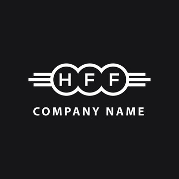 HFF letter logo design on black background. HFF  creative initials letter logo concept. HFF letter design.