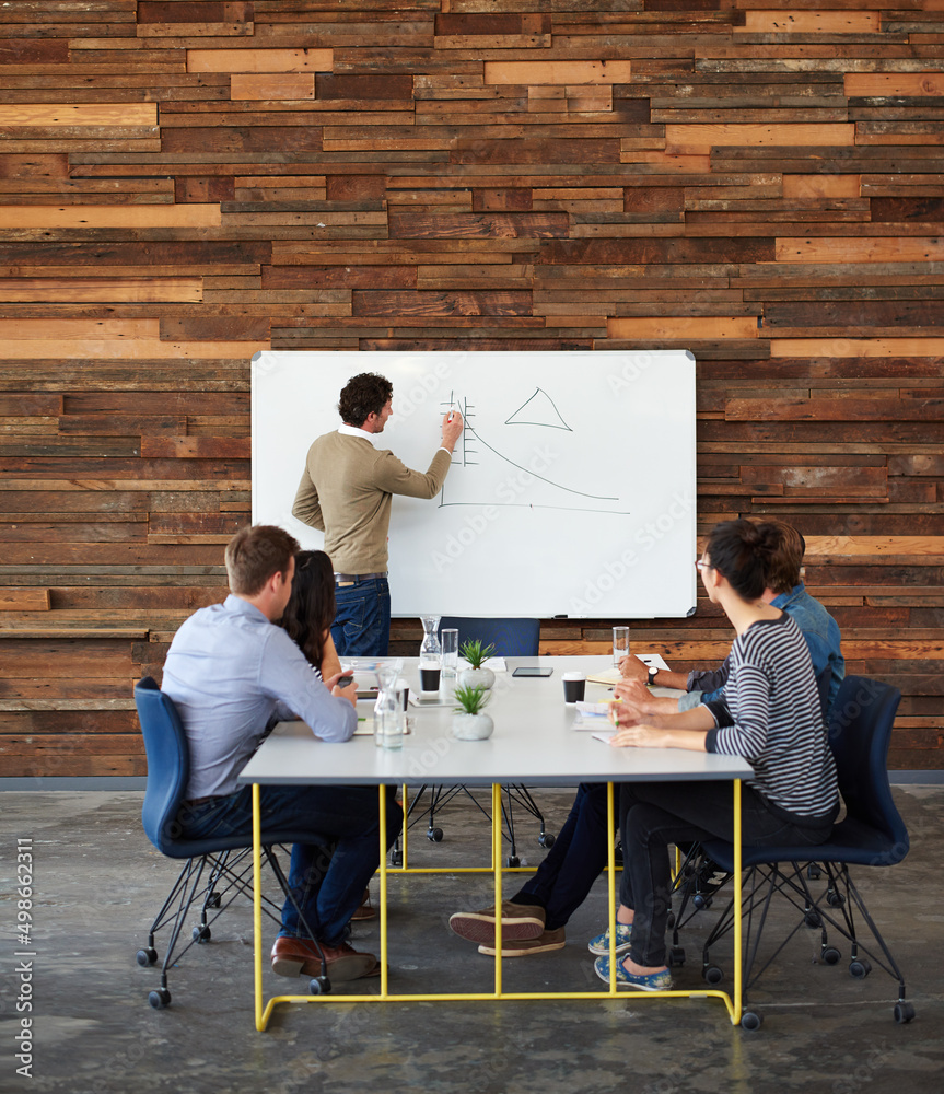 Poster this is where we have to focus on. shot of a group of coworkers sitting at a conference table during