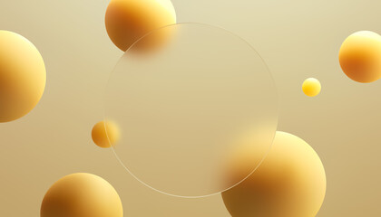 3d render Glassy background. modern Glass Morphism style.