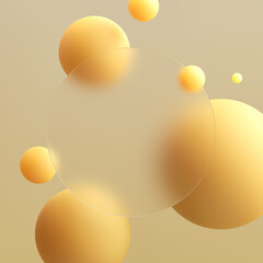 3d render Glassy background. modern Glass Morphism style.