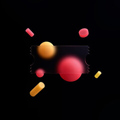 3d render Glassy background. modern Glass Morphism style.