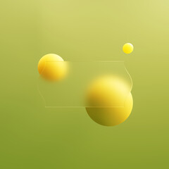 3d render Glassy background. modern Glass Morphism style.
